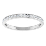 14K Gold Round Natural Diamond Channel-Set Anniversary Band – 2 mm Stones (7/8 CTW) - White Gold - view 3