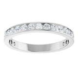 14K Gold Round Natural Diamond Channel-Set Anniversary Band – 3 mm Stones (1 7/8–2 CTW) - White Gold - view 3