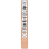 14K Gold Straight Baguette Lab-Grown Diamond Channel-Set Anniversary Band – 3x1.5 mm Stones - Rose Gold - view 4