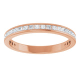 14K Gold Square Lab-Grown Diamond Channel-Set Anniversary Band – 1.5x1.5 mm Stones - Rose Gold - view 3