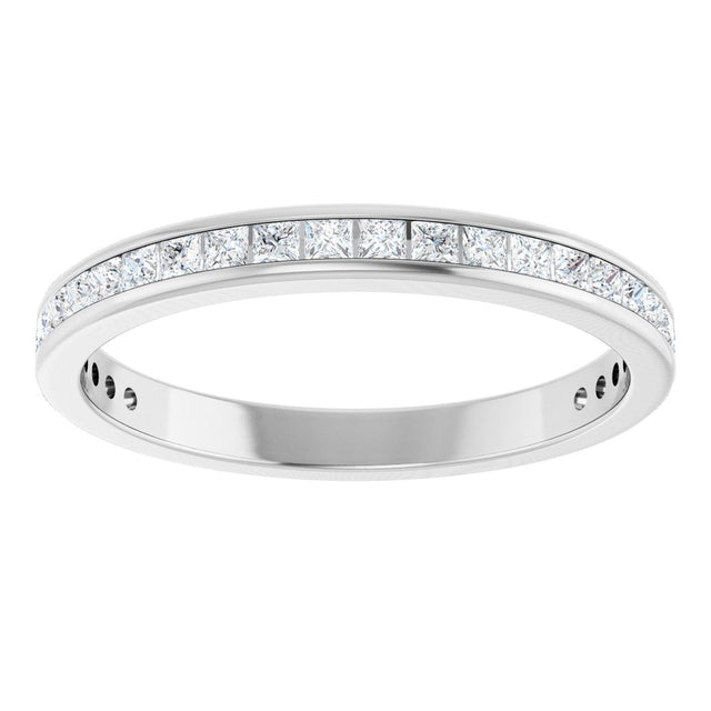 14K Gold Square Lab-Grown Diamond Channel-Set Anniversary Band – 1.5x1.5 mm Stones - White Gold - view 3