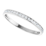 14K Gold Round Natural Diamond Channel-Set Anniversary Band – 2 mm Stones (7/8 CTW) - White Gold - view 5