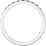14K Gold Round Natural Diamond Channel-Set Anniversary Band – 3 mm Stones - White Gold - view 2