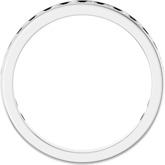 14K Gold Round Lab-Grown Diamond Channel-Set Anniversary Band – 3 mm Stones - White Gold - view 2