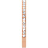 14K Gold Round Natural Diamond Channel-Set Anniversary Band – 2 mm Stones (7/8 CTW) - Rose Gold - view 4