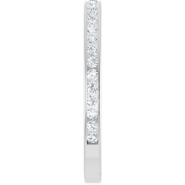 14K Gold Round Lab-Grown Diamond Channel-Set Anniversary Band – 2 mm Stones (7/8 CTW) - White Gold - view 4