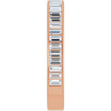 14K Gold Straight Baguette Natural Diamond Channel-Set Anniversary Band – 3x1.5 mm Stones - Rose Gold - view 4