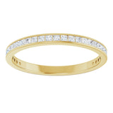 14K Gold Square Lab-Grown Diamond Channel-Set Anniversary Band – 2x2 mm Stones (1 3/8 CTW) - Yellow Gold - view 3