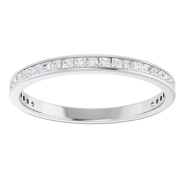 14K Gold Square Lab-Grown Diamond Channel-Set Anniversary Band – 2x2 mm Stones (1 3/8 CTW) - White Gold - view 3