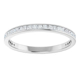 14K Gold Square Natural Diamond Channel-Set Anniversary Band – 2x2 mm Stones (1 3/8 CTW) - White Gold - view 3