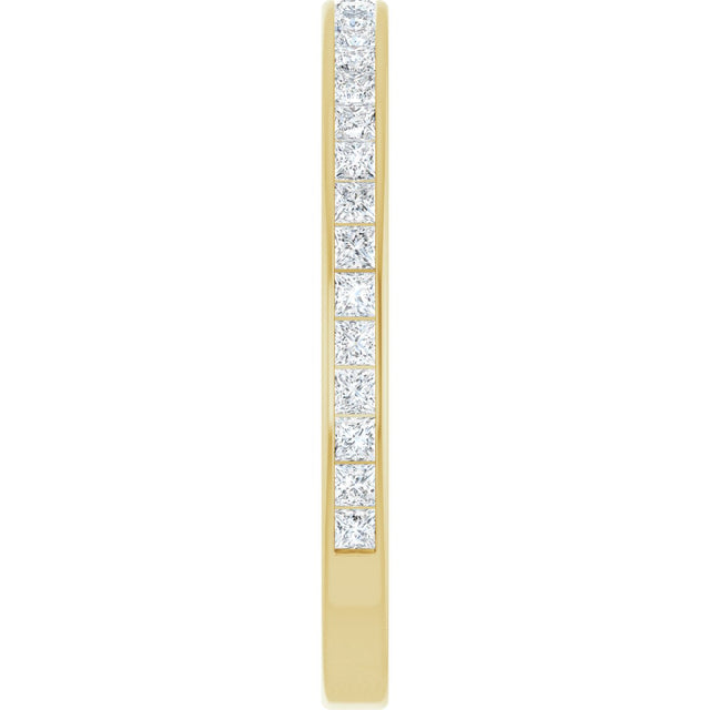 14K Gold Square Natural Diamond Channel-Set Anniversary Band – 2x2 mm Stones (1 3/8 CTW) - Yellow Gold - view 4