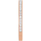 14K Gold Square Natural Diamond Channel-Set Anniversary Band – 2x2 mm Stones (1 3/8 CTW) - Rose Gold - view 4