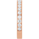 14K Gold Round Natural Diamond Channel-Set Anniversary Band – 3 mm Stones - Rose Gold - view 4