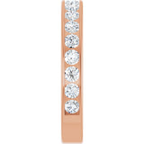 14K Gold Round Lab-Grown Diamond Channel-Set Anniversary Band – 2.5 mm Stones - Rose Gold - view 4