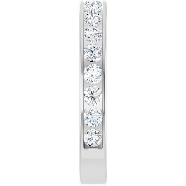 14K Gold Round Natural Diamond Channel-Set Anniversary Band – 2.5 mm Stones - White Gold - view 4