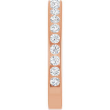14K Gold Round Lab-Grown Diamond Channel-Set Anniversary Band – 2.5 mm Stones - Rose Gold - view 4