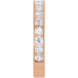 14K Gold Round Lab-Grown Diamond Channel-Set Anniversary Band – 3 mm Stones - Rose Gold - view 4