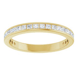 14K Gold Square Lab-Grown Diamond Channel-Set Anniversary Band – 1.5x1.5 mm Stones - Yellow Gold - view 3