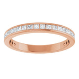 14K Gold Square Lab-Grown Diamond Channel-Set Anniversary Band – 1.5x1.5 mm Stones - Rose Gold - view 3