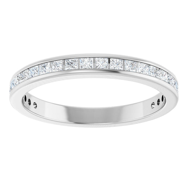 14K Gold Square Lab-Grown Diamond Channel-Set Anniversary Band – 1.5x1.5 mm Stones - White Gold - view 3