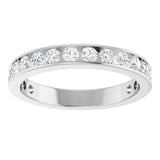 14K Gold Round Lab-Grown Diamond Channel-Set Anniversary Band – 3 mm Stones - White Gold - view 3