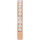 14K Gold Round Natural Diamond Channel-Set Anniversary Band – 2 mm Stones - Rose Gold - view 4