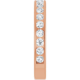 14K Gold Round Lab-Grown Diamond Channel-Set Anniversary Band – 2 mm Stones - Rose Gold - view 4