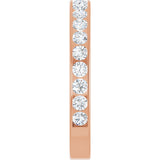 14K Gold Round Lab-Grown Diamond Channel-Set Anniversary Band – 3 mm Stones - Rose Gold - view 4