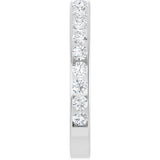 14K Gold Round Lab-Grown Diamond Channel-Set Anniversary Band – 3 mm Stones - White Gold - view 4