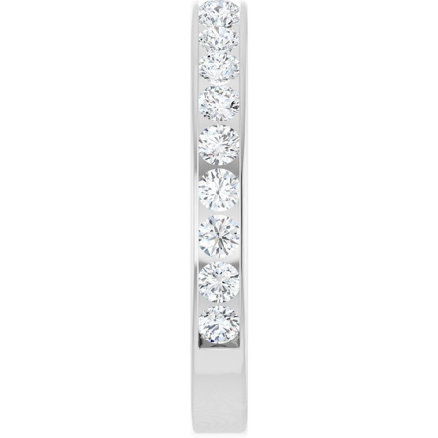 14K Gold Round Lab-Grown Diamond Channel-Set Anniversary Band – 3 mm Stones - White Gold - view 4