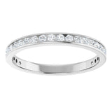 14K Gold Round Natural Diamond Channel-Set Anniversary Band – 2 mm Stones - White Gold - view 3