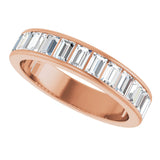 14K Gold Straight Baguette Lab-Grown Diamond Channel-Set Anniversary Band – 3x2 mm Stones - Rose Gold - view 5
