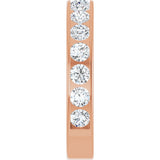14K Gold Round Lab-Grown Diamond Channel-Set Anniversary Band – 3 mm Stones - Rose Gold - view 4