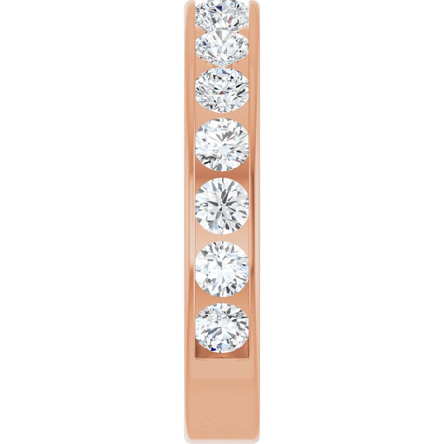 14K Gold Round Lab-Grown Diamond Channel-Set Anniversary Band – 3 mm Stones - Rose Gold - view 4