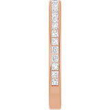 14K Gold Square Lab-Grown Diamond Channel-Set Anniversary Band – 1.5x1.5 mm Stones - Rose Gold - view 4