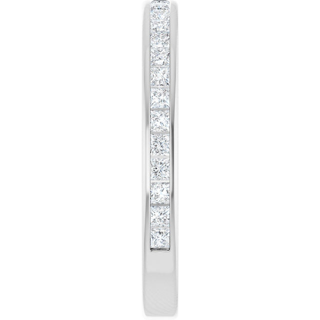 14K Gold Square Lab-Grown Diamond Channel-Set Anniversary Band – 1.5x1.5 mm Stones - White Gold - view 4