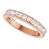 14K Gold Square Natural Diamond Channel-Set Anniversary Band – 1.75x1.75 mm Stones - Rose Gold - view 5
