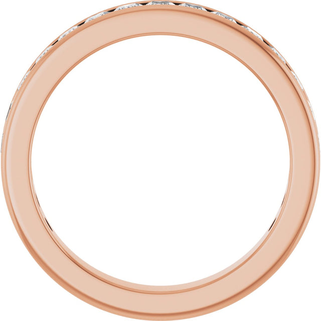 14K Gold Square Lab-Grown Diamond Channel-Set Anniversary Band – 1.75x1.75 mm Stones - Rose Gold - view 2