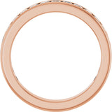 14K Gold Square Natural Diamond Channel-Set Anniversary Band – 1.75x1.75 mm Stones - Rose Gold - view 2