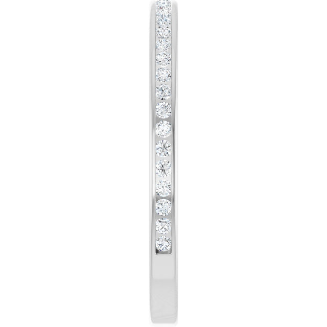 14K Gold Round Lab-Grown Diamond Channel-Set Anniversary Band – 1.5 mm Stones (1/2 CTW) - White Gold - view 4
