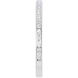 14K Gold Round Natural Diamond Channel-Set Anniversary Band – 1.5 mm Stones (1/2 CTW) - White Gold - view 4