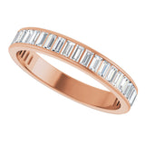 14K Gold Straight Baguette Natural Diamond Channel-Set Anniversary Band – 3x1.5 mm Stones - Rose Gold - view 5