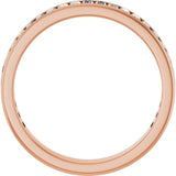14K Gold Straight Baguette Natural Diamond Channel-Set Anniversary Band – 3x1.5 mm Stones - Rose Gold - view 2