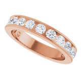 14K Gold Round Lab-Grown Diamond Channel-Set Anniversary Band – 3 mm Stones - Rose Gold - view 5