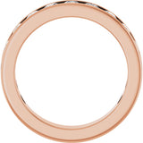 14K Gold Round Lab-Grown Diamond Channel-Set Anniversary Band – 3 mm Stones - Rose Gold - view 2
