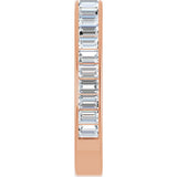 14K Gold Straight Baguette Lab-Grown Diamond Channel-Set Anniversary Band – 3x2 mm Stones - Rose Gold - view 4