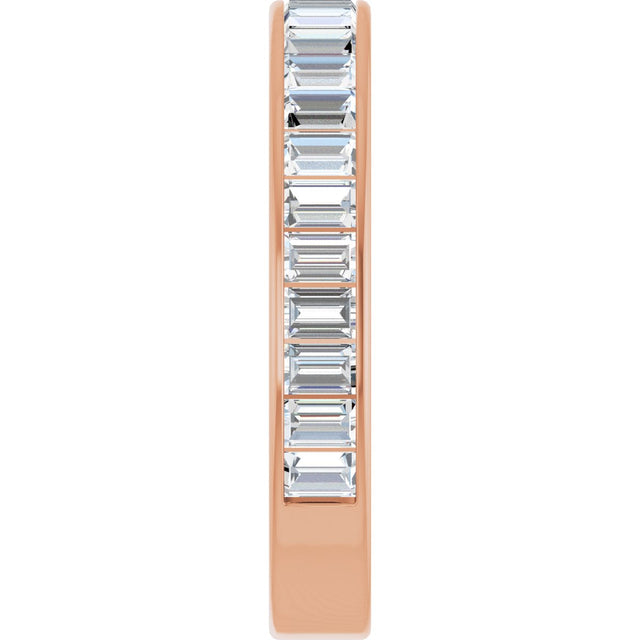 14K Gold Straight Baguette Lab-Grown Diamond Channel-Set Anniversary Band – 3x2 mm Stones - Rose Gold - view 4