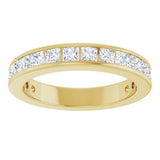 10K Gold Square Natural Diamond Channel-Set Anniversary Band – 1 1/8 CTW - Yellow Gold - view 3