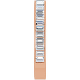 14K Gold Straight Baguette Lab-Grown Diamond Channel-Set Anniversary Band – 3x2 mm Stones - Rose Gold - view 4