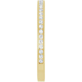10K Gold Round Natural Diamond Channel-Set Anniversary Band – 1/3 CTW - Yellow Gold - view 4